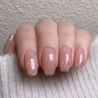 NA075 - French Glitter Manicure Nails